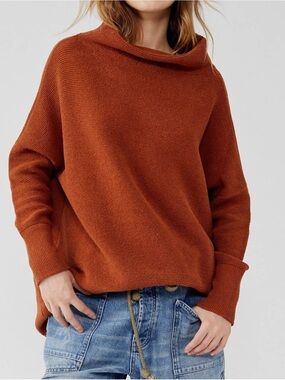 Free people ottoman slouchy tunic top sweater oversized comfy cowl neck boho